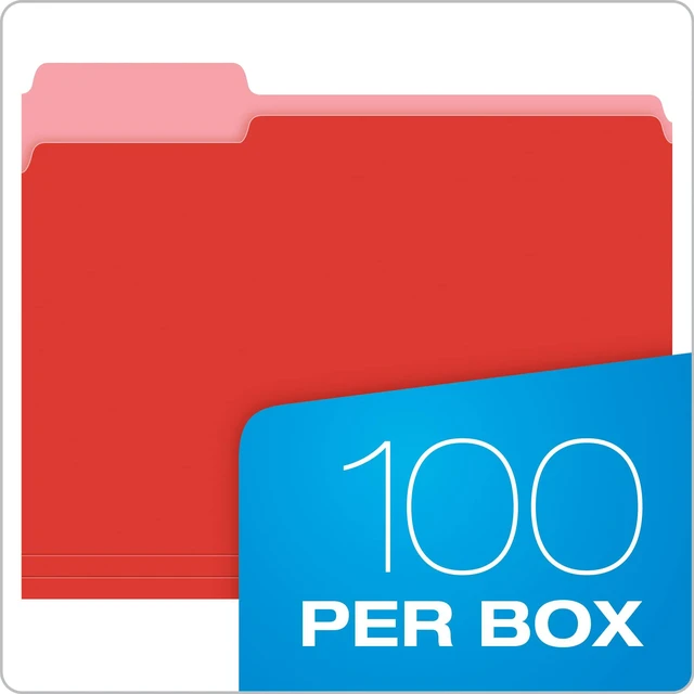 Alt view image 3 of 6 - Colored File Folders Letter Size - 100 Pack of 12 Assorted Color Folders for Documents - 1/3-cut Tabs