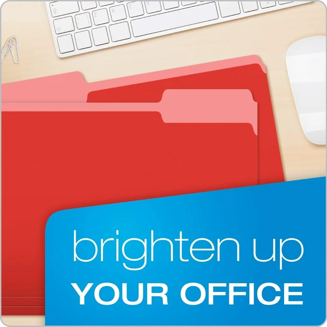 Alt view image 4 of 6 - Colored File Folders Letter Size - 100 Pack of 12 Assorted Color Folders for Documents - 1/3-cut Tabs
