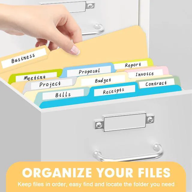 Alt view image 7 of 7 - File Folder, 200 Pack Colored File Folders, 1/3 Cut Tab File Folder Letter Size, Filing Folders with Tabs for Office School Business Use, Assorted 10 Colors