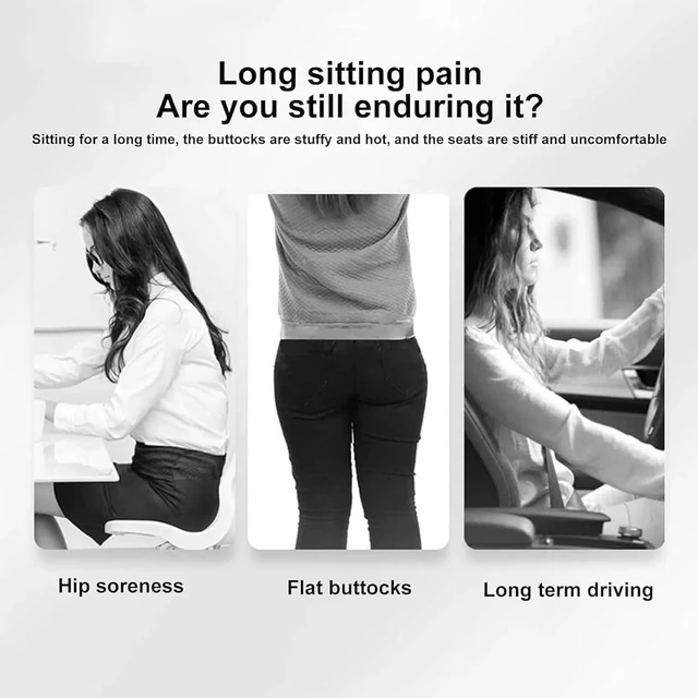 Alt view image 2 of 7 - Orthopedic Cushion, Seat Cushion for Office Chair and Car, Ergonomic Memory Foam L Shaped Integrated Seat Cushions, Lumbar Support Tailbone Pain Relief for Office Chair Car (B-Black Grey)