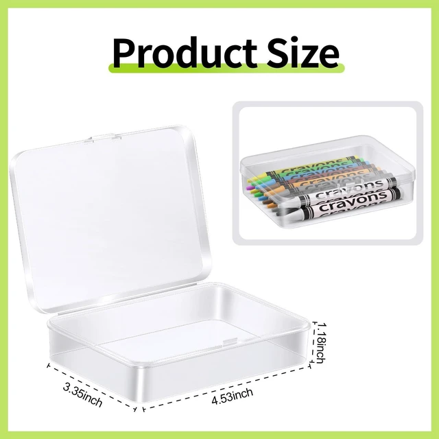 Alt view image 2 of 7 - 30 Pcs Plastic Crayon Box with Hinged Lid Clear Storage Containers Crayon Case for School Classroom Supplies (Clear)