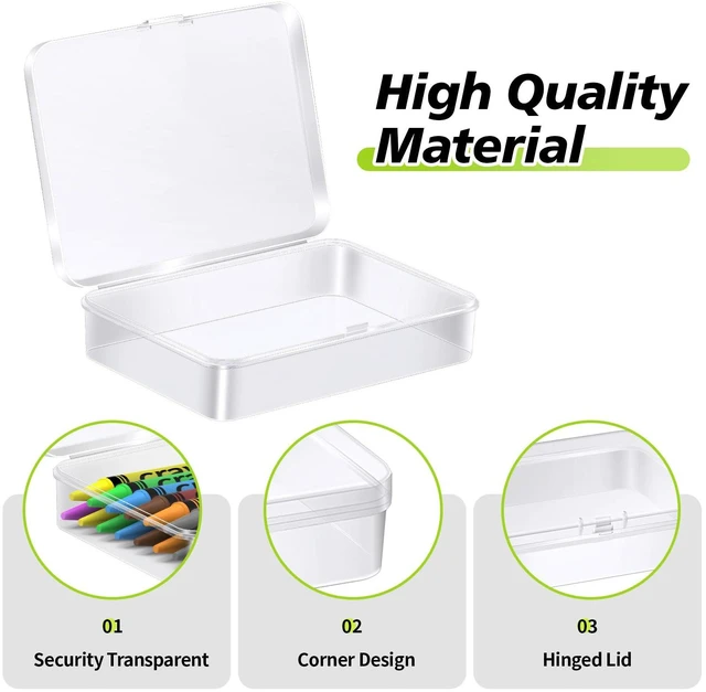 Alt view image 4 of 7 - 30 Pcs Plastic Crayon Box with Hinged Lid Clear Storage Containers Crayon Case for School Classroom Supplies (Clear)