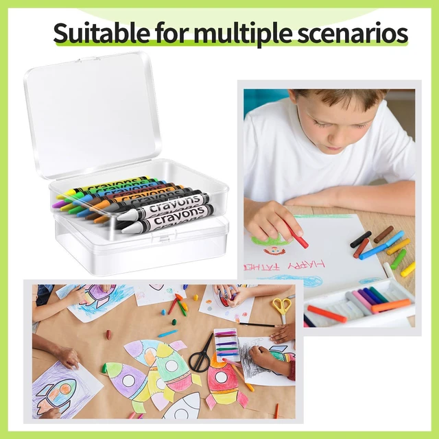Alt view image 7 of 7 - 30 Pcs Plastic Crayon Box with Hinged Lid Clear Storage Containers Crayon Case for School Classroom Supplies (Clear)