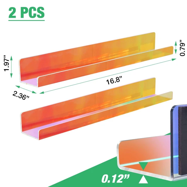 Alt view image 3 of 7 - 2 Pcs Magnetic Book Shelf for Whiteboard, Strong Adsorption Reusable Acrylic Bookshelf Book Display Holder for Teacher Kids Classroom Refrigerator Office (Iridescent)