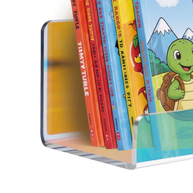Alt view image 5 of 7 - 2 Pcs Magnetic Book Shelf for Whiteboard, Strong Adsorption Reusable Acrylic Bookshelf Book Display Holder for Teacher Kids Classroom Refrigerator Office (Iridescent)