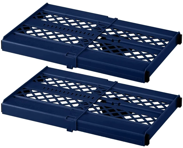 Main image of Adjust-A-Shelf Locker Shelf, Extends to Fit Your Locker, Easy to Use, Perfect for School, Office, Gym, Blue, 2-Pack