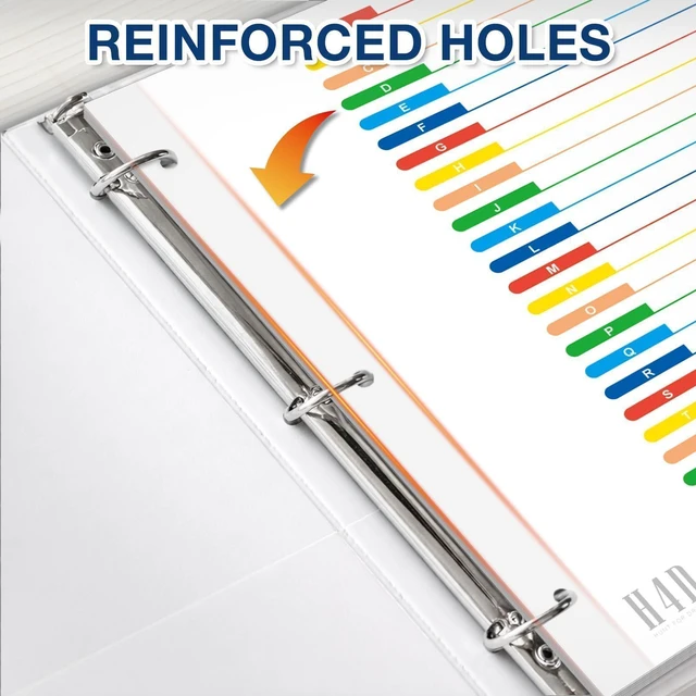 Alt view image 5 of 7 - Alphabet Binder Dividers for 3-Ring Binder, A-Z Tabs, Bright, 3 Sets Customizable Table of Contents, Multicolor Tabs, Reinforced Holes, Letter Size, 26 Tabs per Set