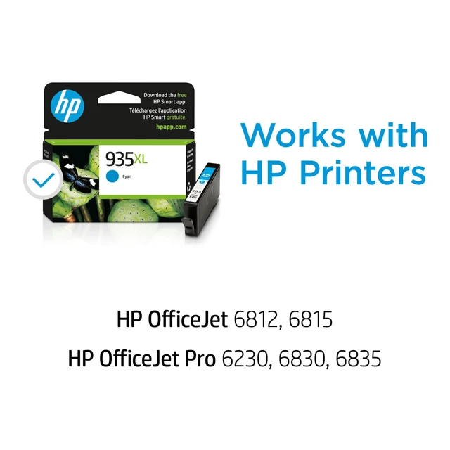 Alt view image 2 of 7 - 935XL Cyan High-Yield Ink Cartridge | Works OfficeJet 6810; OfficeJet Pro 6230, 6830 Series | C2P24AN