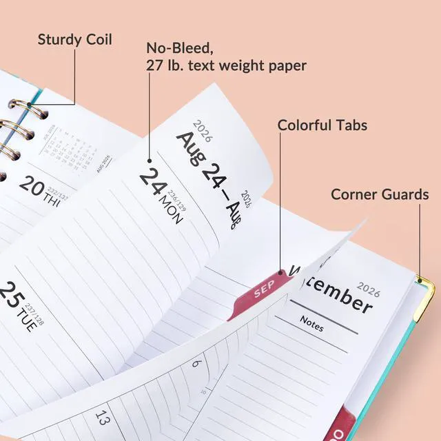Alt view image 6 of 7 - Planner 2026-2027, July 2026 - June 2027,8.5x11" Calendar Planner Weekly and Monthly, Hardcover Planning book with Monthly Tabs, Cute Journal Organizer Notebook for Office School, A4 Size