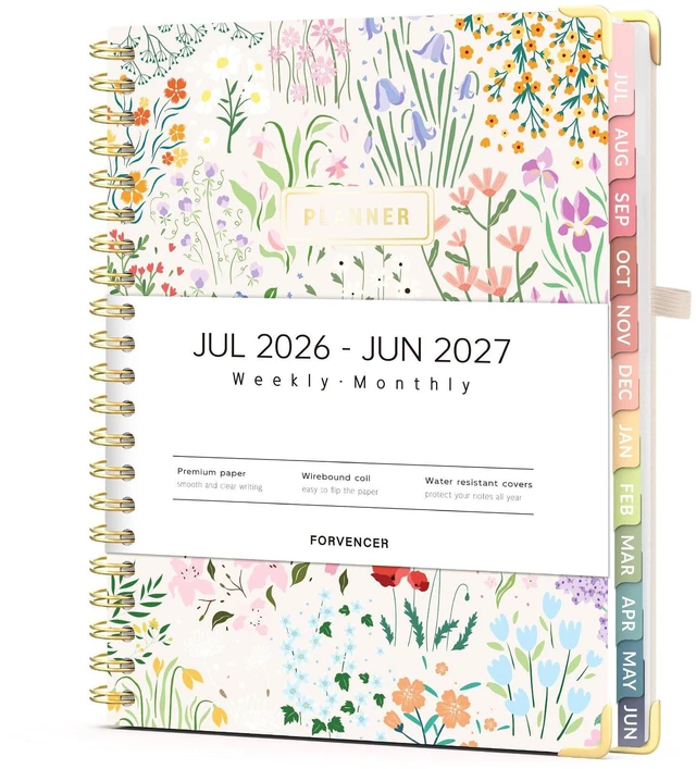 Main image of Planner 2026-2027, July 2026 - June 2027,8.5x11" Calendar Planner Weekly and Monthly, Hardcover Planning book with Monthly Tabs, Cute Journal Organizer Notebook for Office School, A4 Size