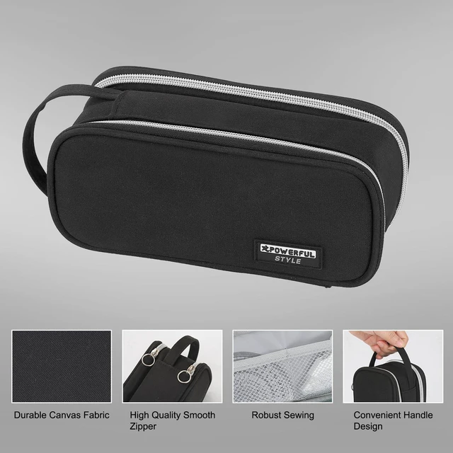 Alt view image 7 of 7 - Large Pencil Case for Boys Teens Kids Organizer Zipper Pencil Pouch Black Big Capacity Pencil Bag Aesthetic Cute Pencil Pen Case for School Supplies, Large Capacity Design, Wear-resistant Fabric