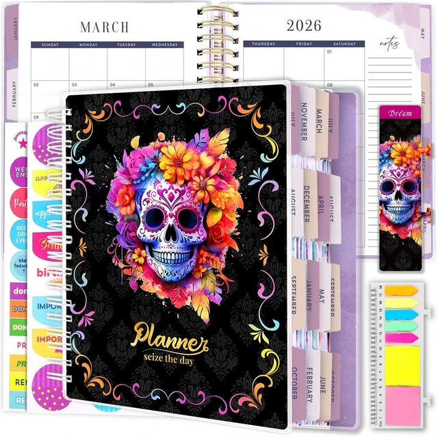 Main image of Planner 2026-2027, 18 Months Large Daily Weekly Monthly Organizer July 2026 - Dec 2027, 8.5x9.8", Calendar with Page Tabs, Separator, Pocket Folder, Bookmark & Stickers & Sticky Note Set