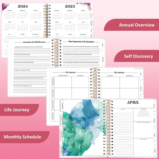 Alt view image 7 of 7 - Planner 2026-2027, 18 Months Large Daily Weekly Monthly Organizer July 2026 - Dec 2027, 8.5x9.8", Calendar with Page Tabs, Separator, Pocket Folder, Bookmark & Stickers & Sticky Note Set