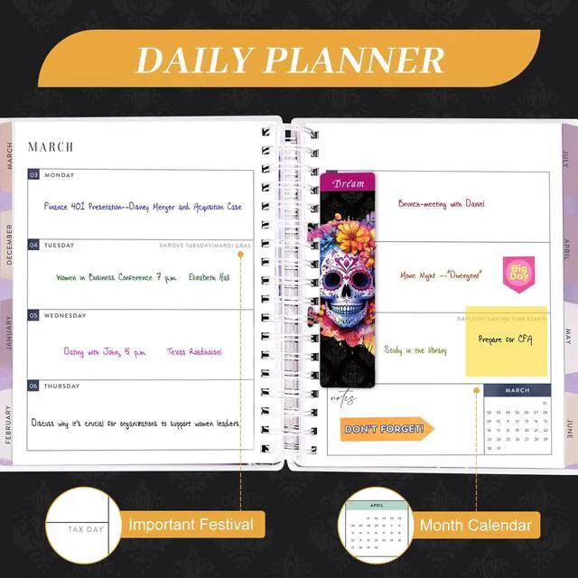 Alt view image 7 of 7 - Planner 2026-2027, 18 Months Large Daily Weekly Monthly Organizer July 2026 - Dec 2027, 8.5x9.8", Calendar with Page Tabs, Separator, Pocket Folder, Bookmark & Stickers & Sticky Note Set