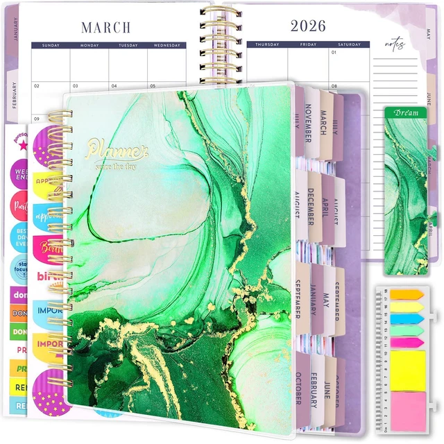 Main image of Planner 2026-2027, 18 Months Large Daily Weekly Monthly Organizer July 2026 - Dec 2027, 8.5x9.8", Calendar with Page Tabs, Separator, Pocket Folder, Bookmark & Stickers & Sticky Note Set