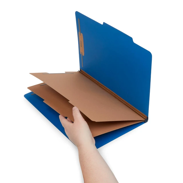 Alt view image 3 of 6 - 10 Classification Folders, Legal 2 Divider, Dark Heavy-duty, 2 in Expansion, 2 Prong Fasteners, 2 Dividers, 6 Sections, for Medical, Legal, and Personnel Files