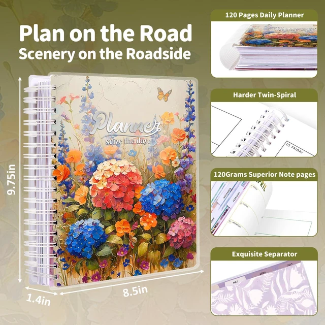 Alt view image 3 of 7 - Planner 2026-2027, 18 Months Large Daily Weekly Monthly Organizer July 2026 - Dec 2027, 8.5x9.8", Calendar with Page Tabs, Separator, Pocket Folder, Bookmark & Stickers & Sticky Note Set
