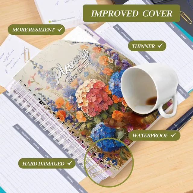 Alt view image 7 of 7 - Planner 2026-2027, 18 Months Large Daily Weekly Monthly Organizer July 2026 - Dec 2027, 8.5x9.8", Calendar with Page Tabs, Separator, Pocket Folder, Bookmark & Stickers & Sticky Note Set