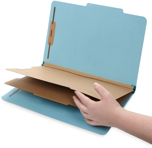 Alt view image 4 of 6 - 10 Classification Folders, Legal 2 Divider, Light Heavy-duty, 2 in Expansion, 2 Prong Fasteners, 2 Dividers, 6 Sections, for Medical, Legal, and Personnel Files