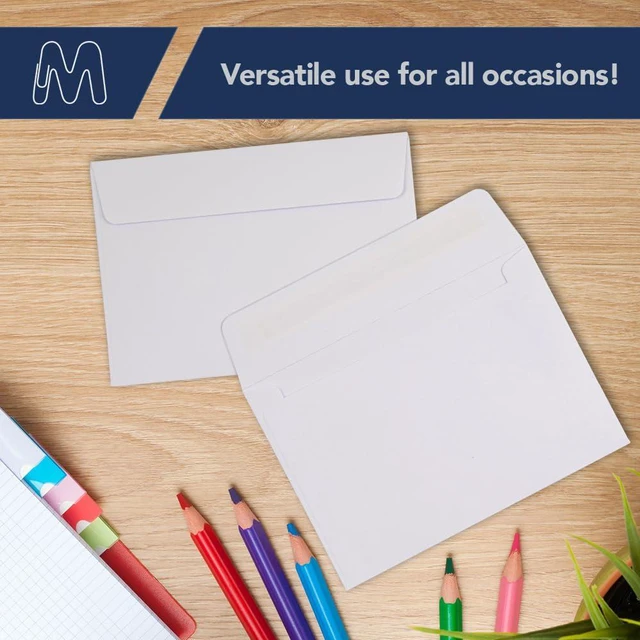 Alt view image 5 of 6 - MOS White A9 Envelopes (5.75 x 8.75 Inch) 500 Pack, Self-Seal Heavyweight for 5.5 x 8.5 Cards, Half Fold Greeting Cards, Photos, Booklets, Wedding Programs, Business Mailings