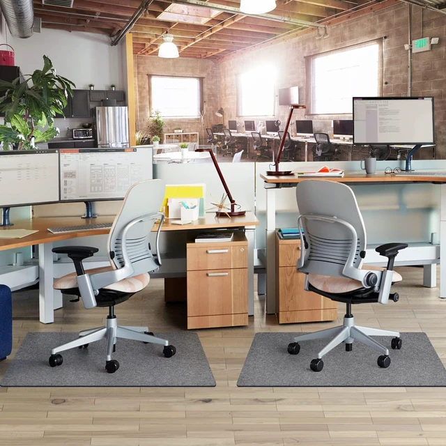 Alt view image 5 of 5 - 2 Pack Desk Chair Mat for Hardwood Floor & Tile 55"" x35 Office Chair Mat for Rolling Chairs Large Anti-Slip-Recyclable Material Computer Chair Mat Rug for Office/Home, LG-2PACK