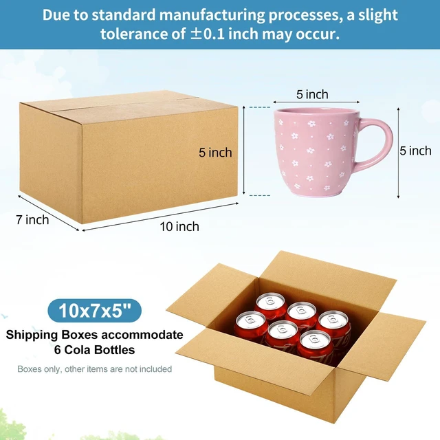Alt view image 2 of 7 - Small Shipping Boxes 10x7x5 for Shipping, Shoes, Brown Box, 10 Pack Easy Assemble Boxes for Packaging Moving, Easy Fold 10x7x5 Shipping Box, Recyclable Package Box, Cardboard Boxes for Business