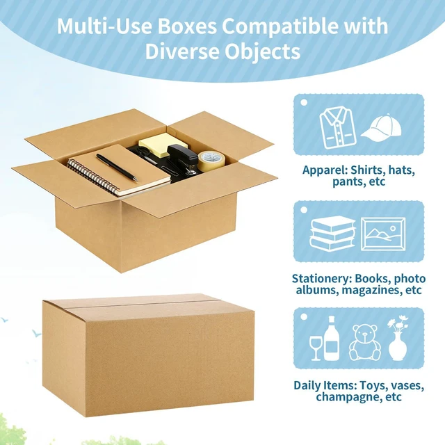 Alt view image 4 of 7 - Small Shipping Boxes 8x6x4 for Shipping, Balls, Brown Boxes 10 Pack Easy Assemble Shipping Boxes Small for Packaging Small Business, Easy Fold Packing Boxes for Moving, Recyclable Mailing Boxes