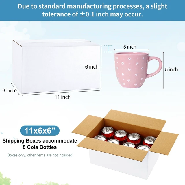 Alt view image 2 of 7 - 11x6x6 Shipping Boxes Small for Shipping, Moving, White, 10 Pack Easy Assemble Mailing Boxes, Easy Fold Packing Boxes, Recyclable Shoe Boxes, Boxes for Packaging Small Business Cardboard Box