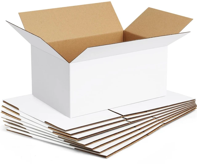 Main image of 11x6x6 Shipping Boxes Small for Shipping, Moving, White, 10 Pack Easy Assemble Mailing Boxes, Easy Fold Packing Boxes, Recyclable Shoe Boxes, Boxes for Packaging Small Business Cardboard Box