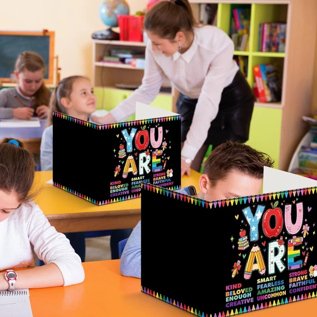 Alt view image 5 of 7 - 24 Pcs Privacy Folders for Students Testing, You are Smart, Colorful Testing Dividers for Classroom, Cardboard Privacy Board, Classroom Folders Teacher Supplies, Back to School Supplies