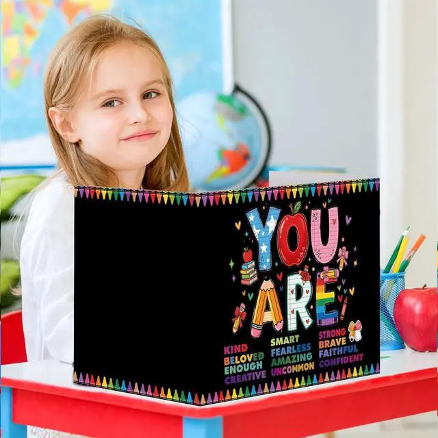 Alt view image 6 of 7 - 24 Pcs Privacy Folders for Students Testing, You are Smart, Colorful Testing Dividers for Classroom, Cardboard Privacy Board, Classroom Folders Teacher Supplies, Back to School Supplies