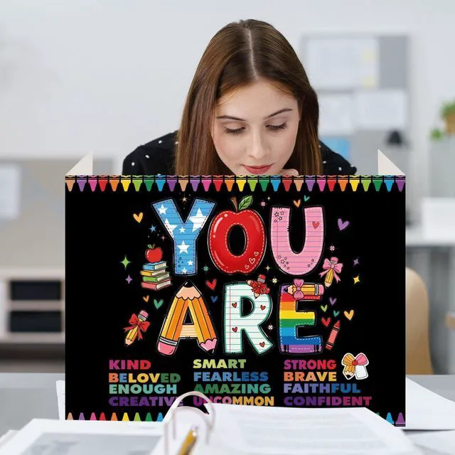 Alt view image 7 of 7 - 24 Pcs Privacy Folders for Students Testing, You are Smart, Colorful Testing Dividers for Classroom, Cardboard Privacy Board, Classroom Folders Teacher Supplies, Back to School Supplies
