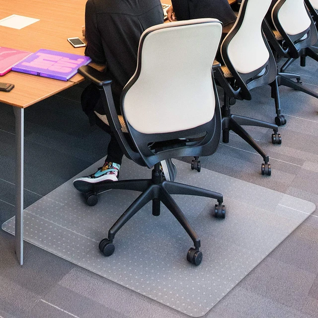 Alt view image 6 of 7 - Office Chair Mat for Carpet Large Desk Chair Mat for Carpeted Floors Floor Mat for Office Chair on Low, Standard and No Pile Carpeted Floors Durable Carpet Protector Mat (46x 60'' Rectangle)