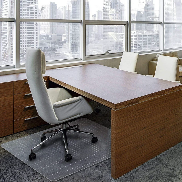 Alt view image 7 of 7 - Office Chair Mat for Carpet Large Desk Chair Mat for Carpeted Floors Floor Mat for Office Chair on Low, Standard and No Pile Carpeted Floors Durable Carpet Protector Mat (46x 60'' Rectangle)