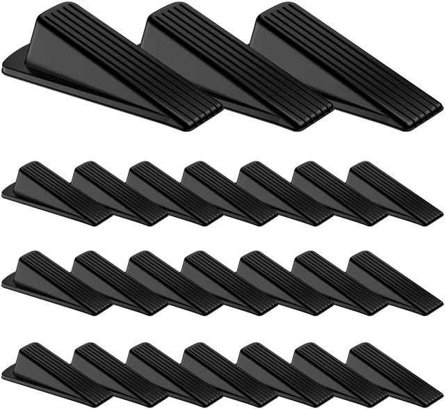 Main image of 24 Pack Door Stoppers for Bottom of Door, Rubber Door Stops Premium Rubber Door Stops, Sturdy Wedge for Carpet, Tile, Concrete, Wood, Door Holder for Heavy Duty Door, Black