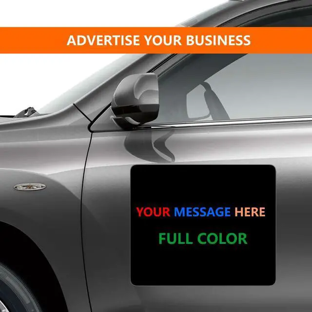 Alt view image 3 of 7 - 2 Pack Blank Car Door Magnetic Sticker, Rounded Corners Vehicle Sign, Perfect for DIY Advertise Business and Cover Company Logo, Personalized Decal, 24x18 Inch Black
