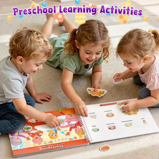 Alt view image 3 of 7 - Holiday Busy Book for Toddlers Ages 3-5, English 15 holidays including Easter, Diwali and Thanksgiving encourage creativity and preschool skills at home or during travel