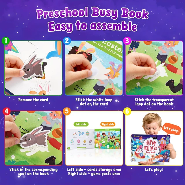 Alt view image 5 of 7 - Holiday Busy Book for Toddlers Ages 3-5, English 15 holidays including Easter, Diwali and Thanksgiving encourage creativity and preschool skills at home or during travel
