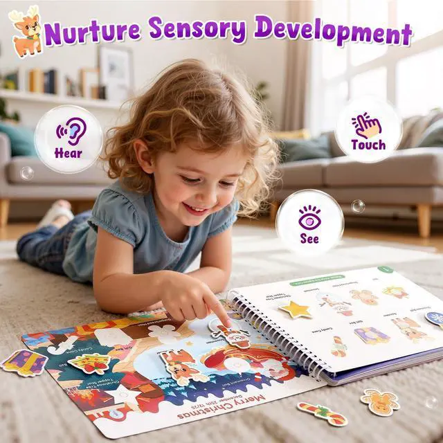 Alt view image 6 of 7 - Holiday Busy Book for Toddlers Ages 3-5, English 15 holidays including Easter, Diwali and Thanksgiving encourage creativity and preschool skills at home or during travel