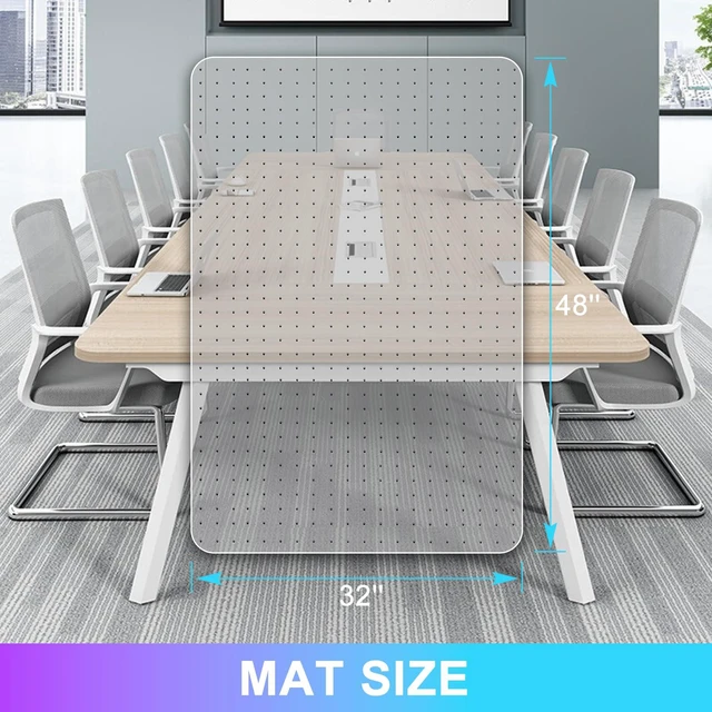Alt view image 6 of 7 - Office Chair Mat for Carpet, 32'' x 48'' Heavy Duty Desk Chair Mat 2 Pack, Hard Material, Ship Flat, Smooth Glide, Dent-Resistant, Non-Slip Studded, Carpet Protector Mat for Home Office, Clear