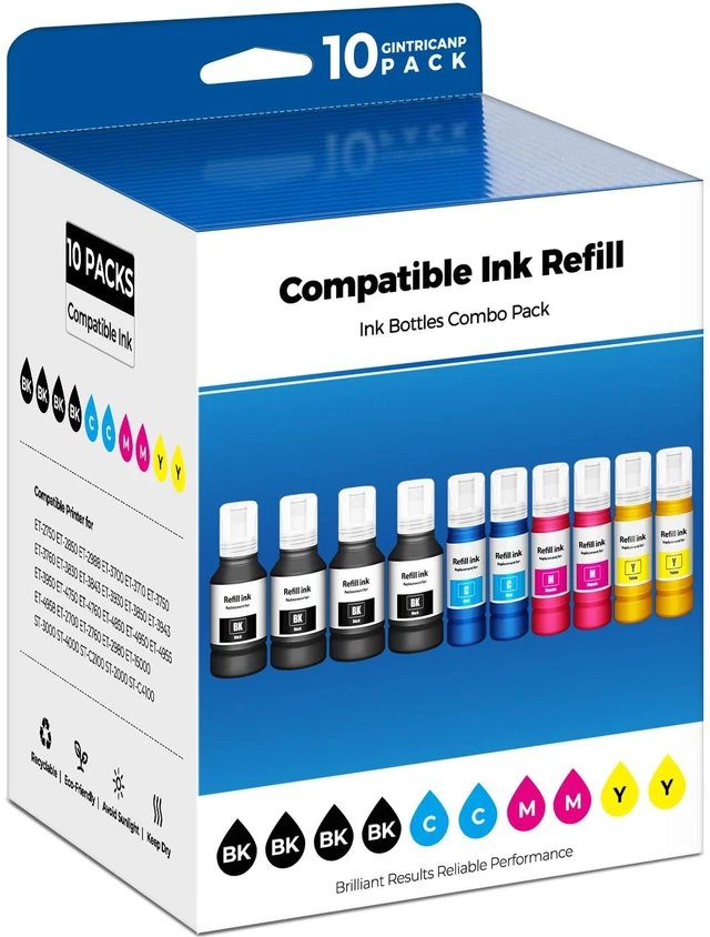 Main image of ET-2850 ET-15000 ET-3950 Ink Refill Bottles Compatible for EPT502 Ink 10PCS ET-2980 ET-4950 ET-3843 ET-4850 ET-3850 ET 15000 ET 4850 ET2850 ET3850 ET4850 ET2980 ET-4760 ET-2760 ET-3830 ET-2750 Printer
