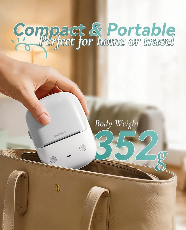 Alt view image 3 of 7 - B2 Label Maker Machine with Tape for Home Office, Gray White Portable Bluetooth 2 Inch Label Printer with Multiple Templates, Thermal Labeler for Kitchen Coffee Shop Bakery Organization