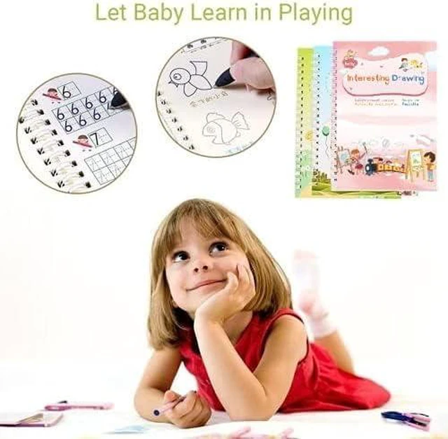 Alt view image 7 of 7 - Magical Handwriting Workbooks Handwriting Practice Copybook, Handwriting Aid Magic Pen Reusable Copybook Grooves Template Design for Children Books Suitable for Children's Learning (6)