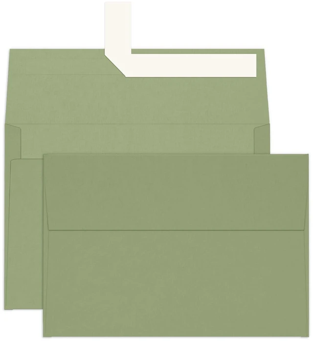 Main image of 100 Pack A4 Sage Green Envelopes 4x6, 4.25 x 6.25-inch Printable Greeting Card Envelopes Self Seal for 4x6 Cards, Photos, Invitations, Weddings, Graduation, Baby Shower, 120 GSM
