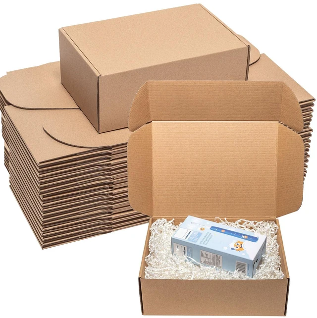 Main image of Shipping Boxes 12x9x4 Inch 25 Pack Corrugated Cardboard Mailer Brown Kraft Medium Literature Mailer Packaging Supplies, Mailing Boxes for Small Business