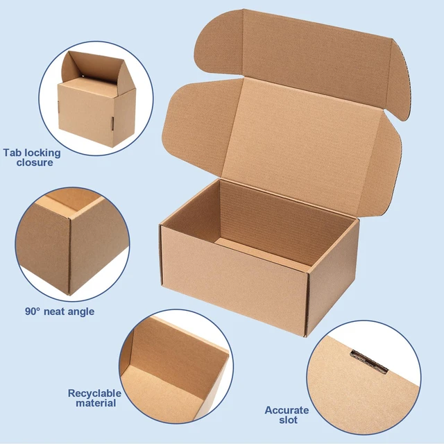 Alt view image 4 of 6 - Brown Shipping Boxes 9x6x4" 30 Pack Corrugated Cardboard Mailers Kraft Medium Literature Mailer Packaging Supplies, Mailing Boxes for Small Business