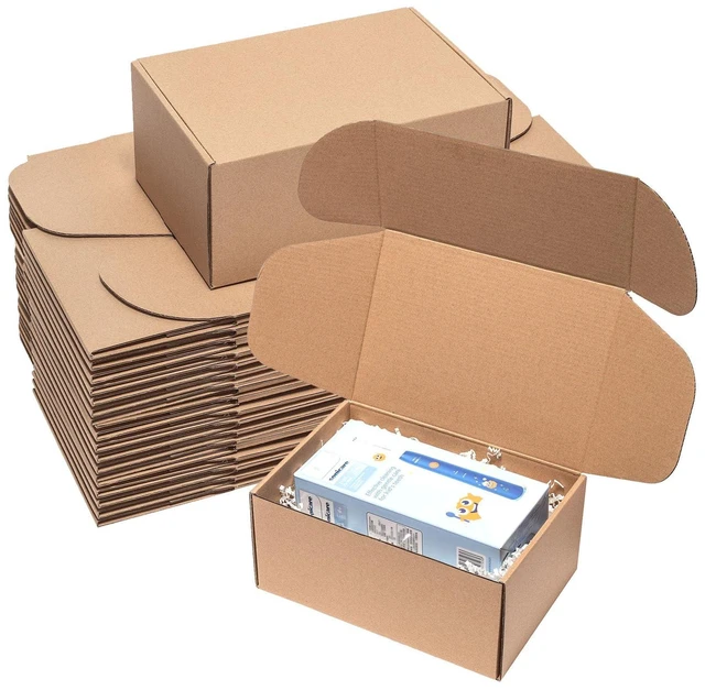 Main image of Brown Shipping Boxes 9x6x4" 30 Pack Corrugated Cardboard Mailers Kraft Medium Literature Mailer Packaging Supplies, Mailing Boxes for Small Business