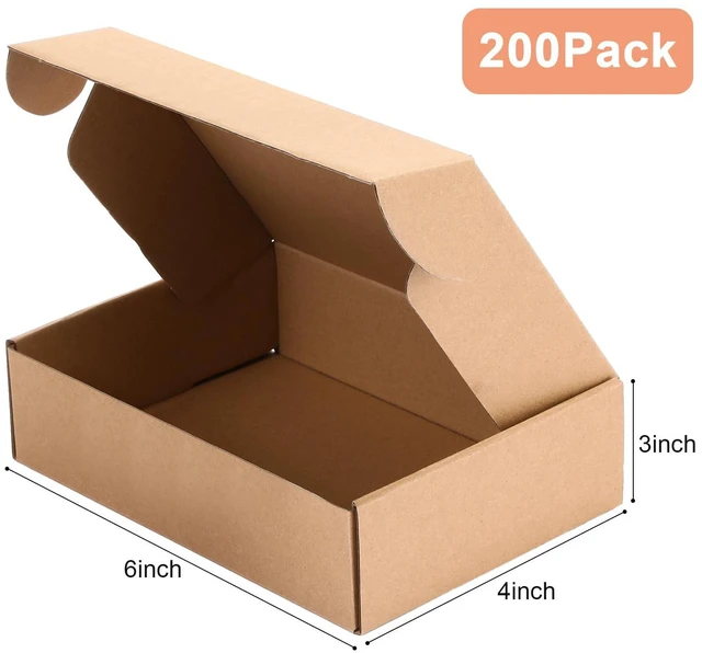 Alt view image 2 of 7 - Shipping Boxes Corrugated, 6 x 4 x 3 Inch Brown Mailing Boxes for Small Business Shipping Literature Mailer Packing Gift