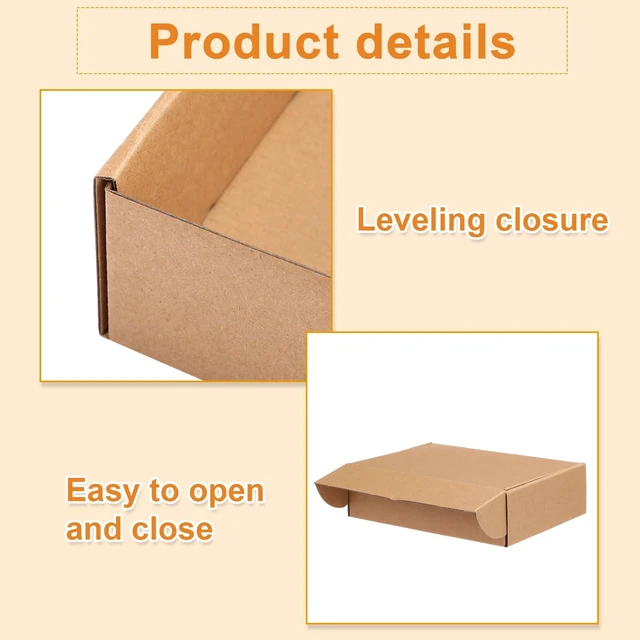 Alt view image 3 of 7 - Shipping Boxes Corrugated, 6 x 4 x 3 Inch Brown Mailing Boxes for Small Business Shipping Literature Mailer Packing Gift