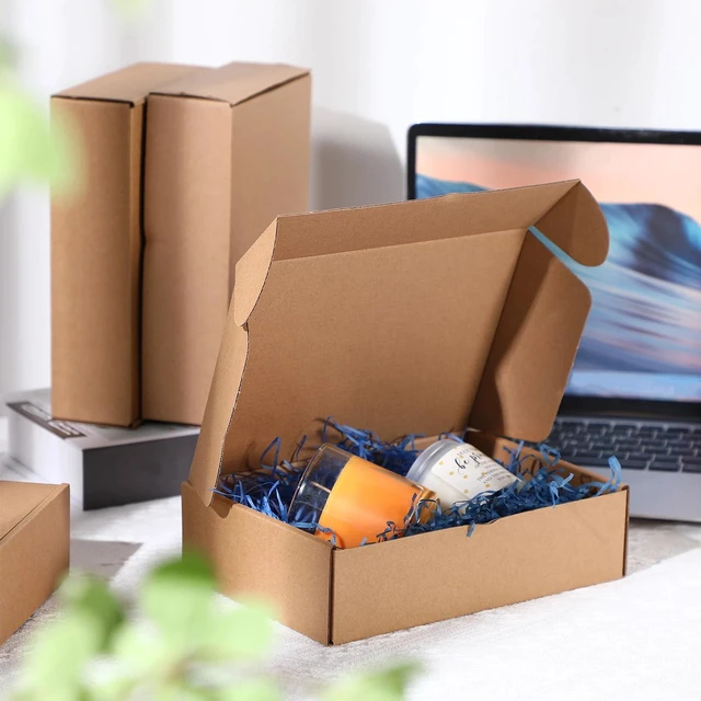 Alt view image 5 of 7 - Shipping Boxes Corrugated, 6 x 4 x 3 Inch Brown Mailing Boxes for Small Business Shipping Literature Mailer Packing Gift